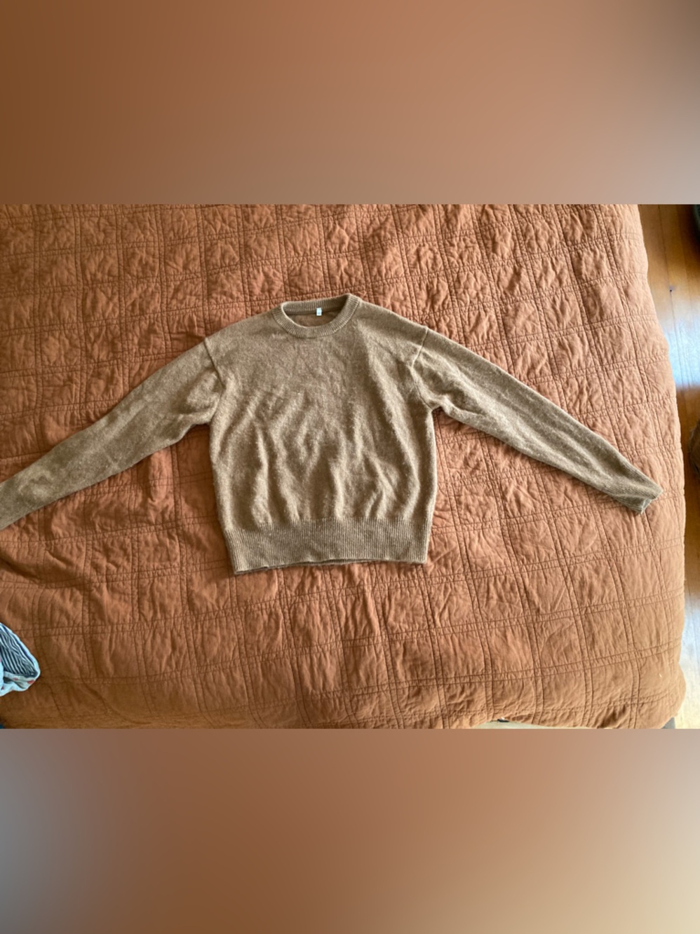 MUJI Womens Crewneck Sweater in Camel Brown